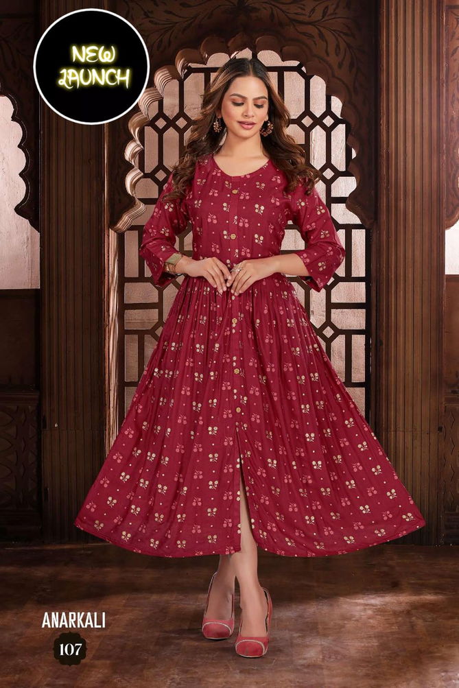 New Anarkali V 1 Regular Wear Wholesale Designer Kurti Collection
